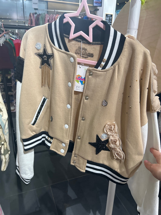 Beige Baseball Jacket